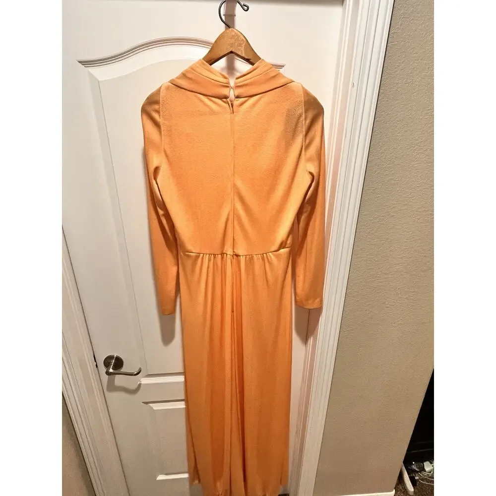 Dan Lee / NEUSTETERS / Vtg 60s Orange Party Dress w/Arrow Sheer Bust Size‎ 12 - Picture 9 of 15